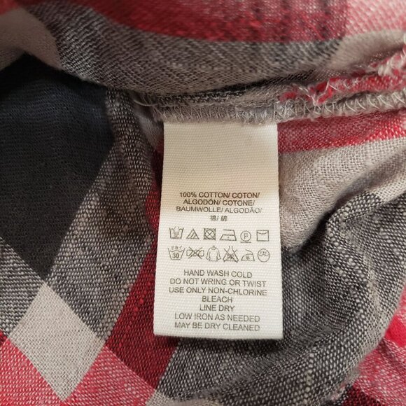 Free People Plaid Hi Lo Tunic Top Ruffle Back Hem Cotton Boho Hippie Size XS - Picture 12 of 12